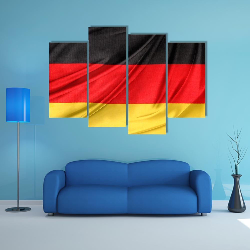 Silky German Flag Canvas Wall Art-4 Pop-Gallery Wrap-50" x 32"-Tiaracle