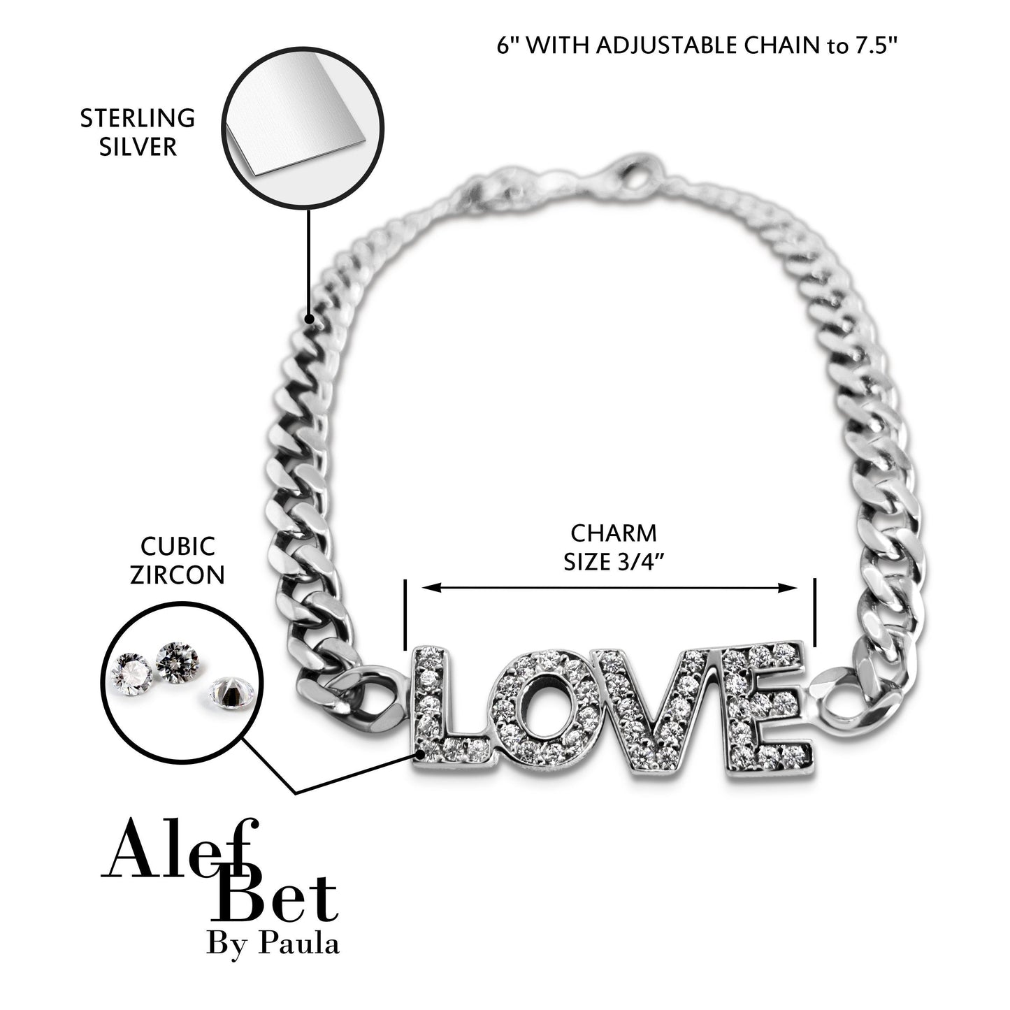 LOVE Bracelet in Sparkling Stones for Women and Girls