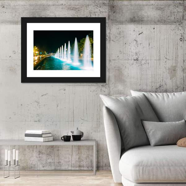 Singing And Dancing Fountains In Batumi Adjara Georgia Canvas Wall Art-3 Horizontal-Gallery Wrap-25" x 16"-Tiaracle