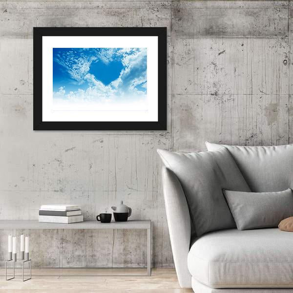 Sky Clouds Forming A Heart Shape Canvas Wall Art-3 Horizontal-Gallery Wrap-25" x 16"-Tiaracle