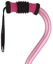 Scratch & Dent Pink Adjustable Offset Walking Cane w/ Color matching Grip V1945
