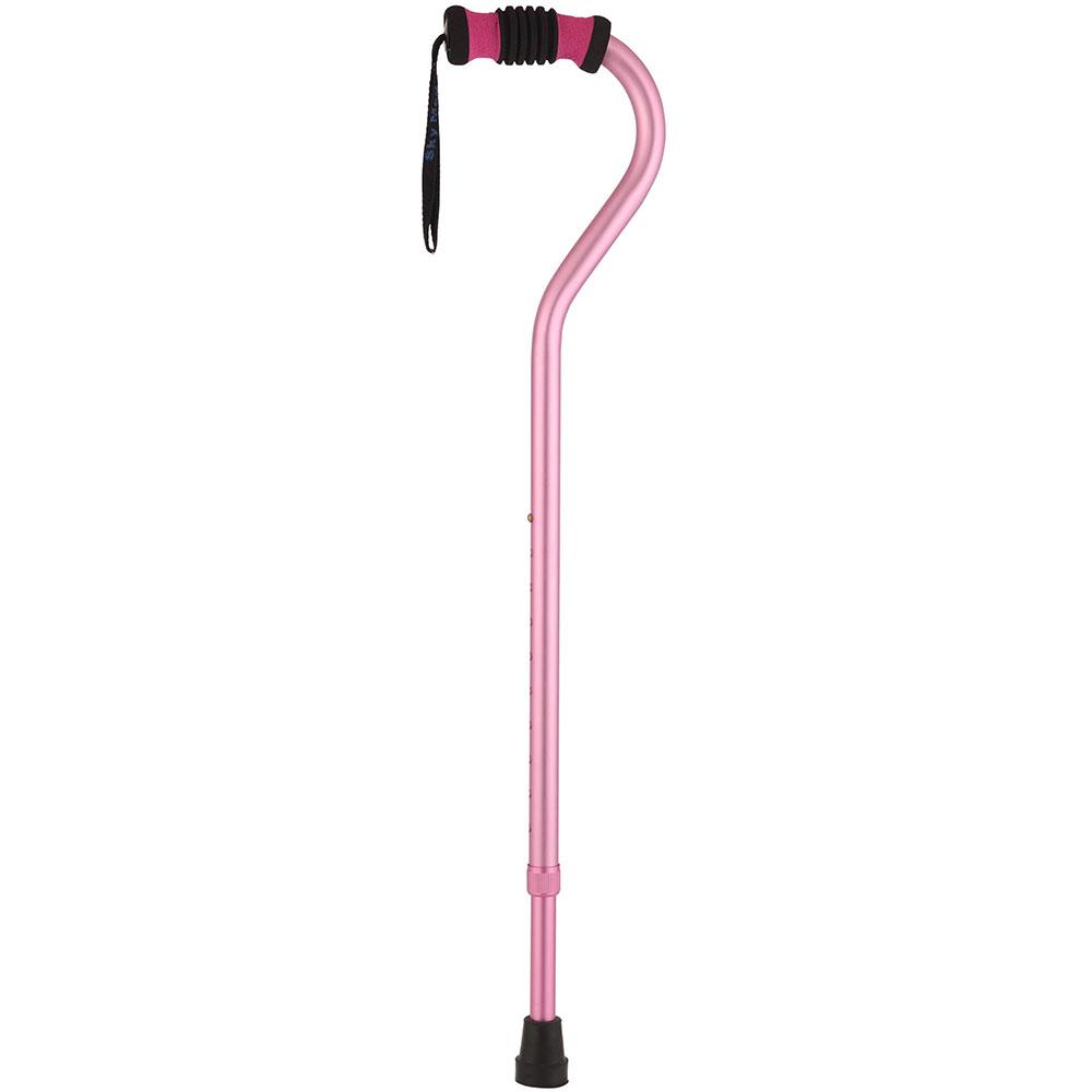 Scratch & Dent Pink Adjustable Offset Walking Cane w/ Color matching Grip V1945