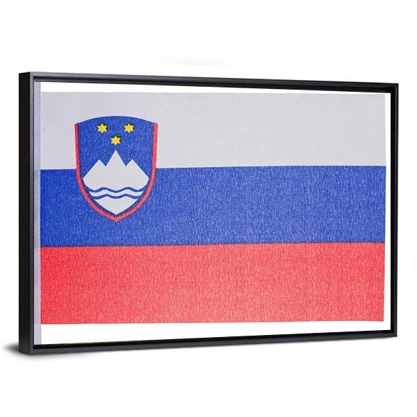 Slovenian Flag Canvas Wall Art-3 Horizontal-Gallery Wrap-25" x 16"-Tiaracle