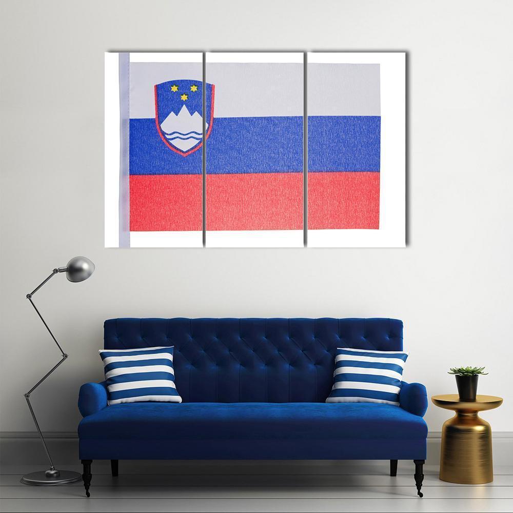 Slovenian Flag Canvas Wall Art-3 Horizontal-Gallery Wrap-37" x 24"-Tiaracle