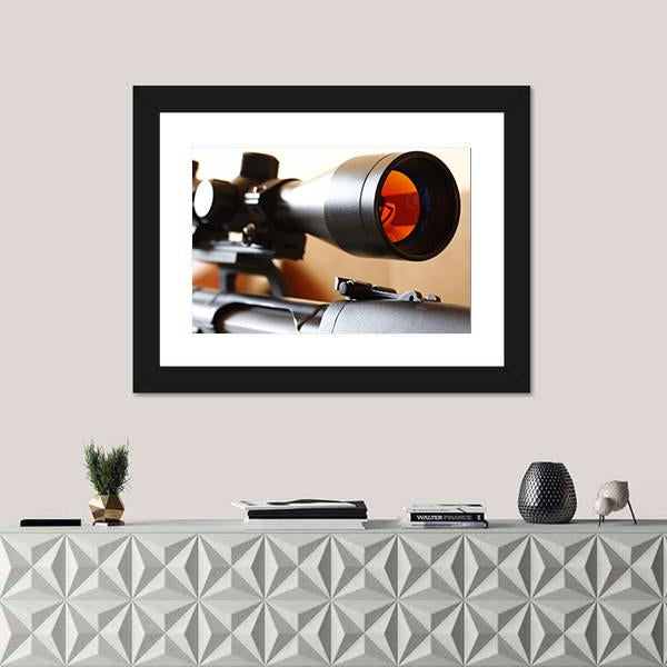 Sniper Rifle Scope Canvas Wall Art-1 Piece-Framed Print-20" x 16"-Tiaracle