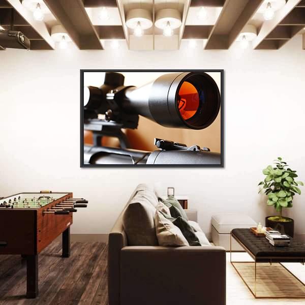 Sniper Rifle Scope Canvas Wall Art-3 Horizontal-Gallery Wrap-25" x 16"-Tiaracle