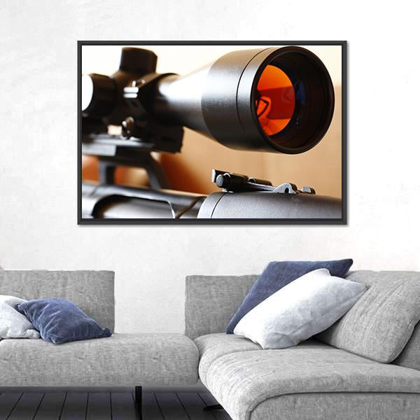 Sniper Rifle Scope Canvas Wall Art-3 Horizontal-Gallery Wrap-25" x 16"-Tiaracle