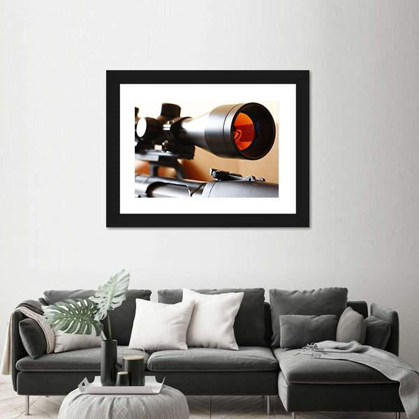 Sniper Rifle Scope Canvas Wall Art-3 Horizontal-Gallery Wrap-25" x 16"-Tiaracle