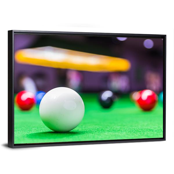 Snooker Ball On Snooker Table Canvas Wall Art-3 Horizontal-Gallery Wrap-25" x 16"-Tiaracle