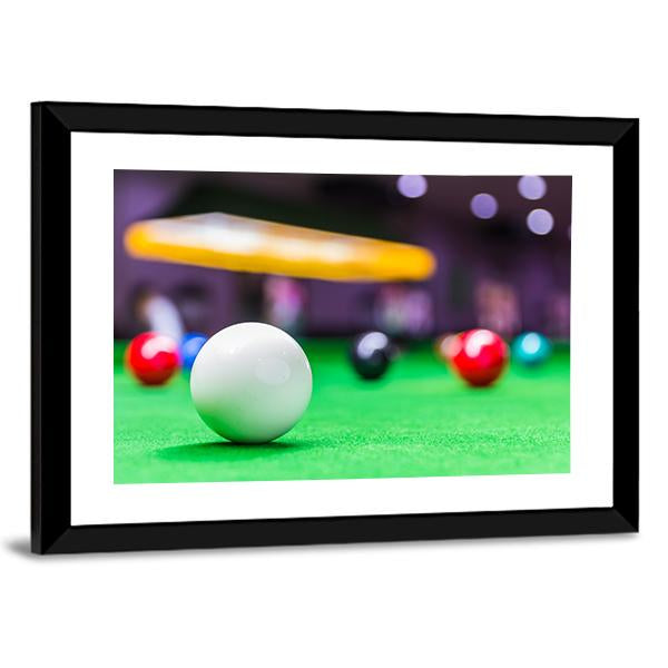 Snooker Ball On Snooker Table Canvas Wall Art-3 Horizontal-Gallery Wrap-25" x 16"-Tiaracle