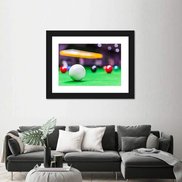 Snooker Ball On Snooker Table Canvas Wall Art-3 Horizontal-Gallery Wrap-25" x 16"-Tiaracle