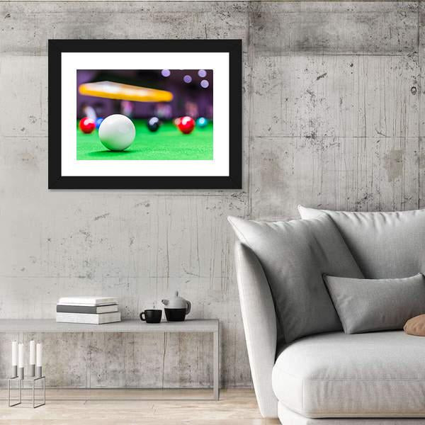 Snooker Ball On Snooker Table Canvas Wall Art-3 Horizontal-Gallery Wrap-25" x 16"-Tiaracle