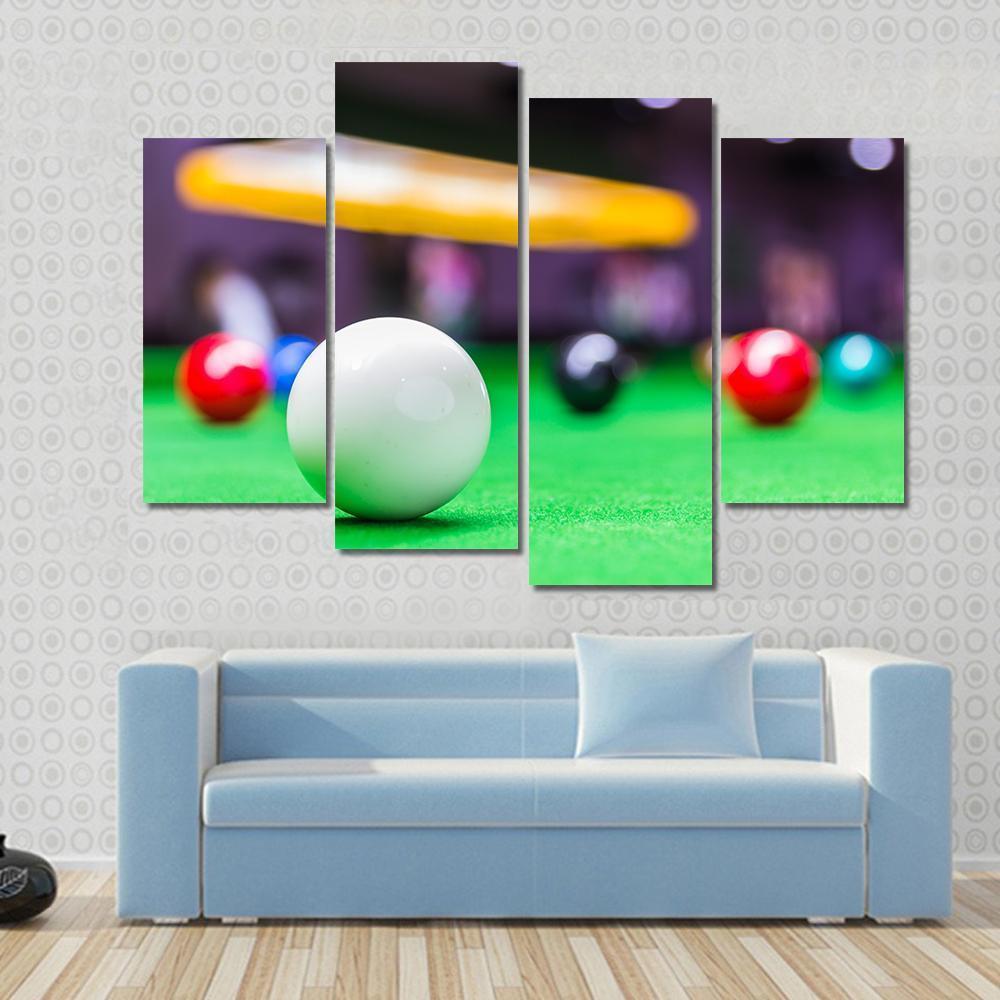 Snooker Ball On Snooker Table Canvas Wall Art-4 Pop-Gallery Wrap-50" x 32"-Tiaracle