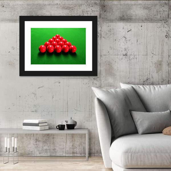 Snooker Balls Arranged In Triangular Shape Ready For Play Canvas Wall Art-3 Horizontal-Gallery Wrap-25" x 16"-Tiaracle