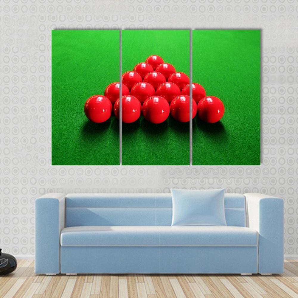 Snooker Balls Arranged In Triangular Shape Ready For Play Canvas Wall Art-3 Horizontal-Gallery Wrap-37" x 24"-Tiaracle