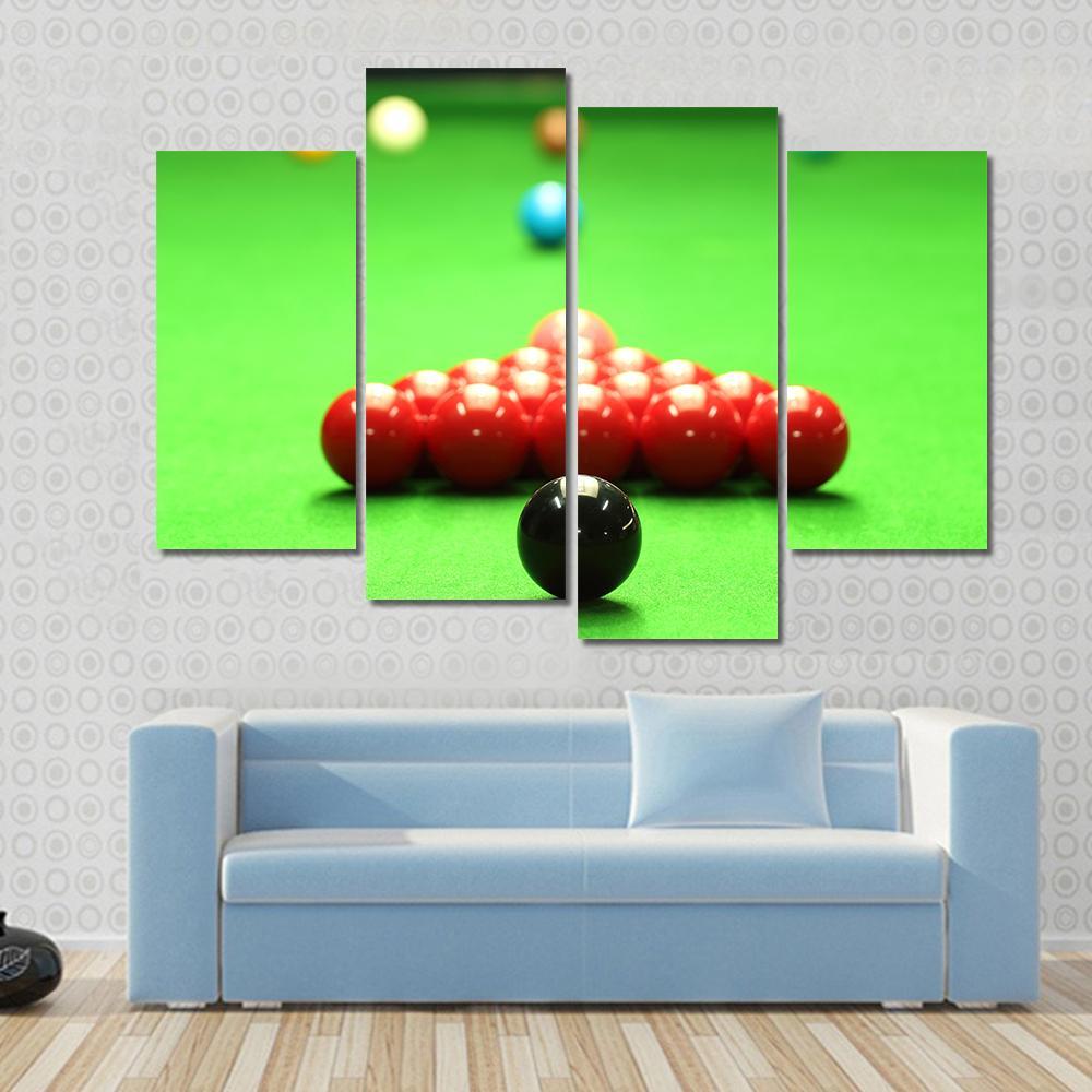 Snooker Balls Ready For Shot Canvas Wall Art-4 Pop-Gallery Wrap-50" x 32"-Tiaracle