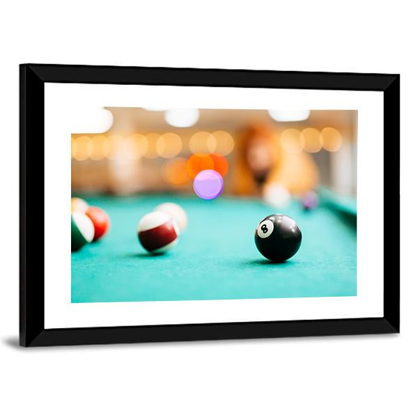 Snooker Eight Ball Pool Canvas Wall Art-3 Horizontal-Gallery Wrap-25" x 16"-Tiaracle