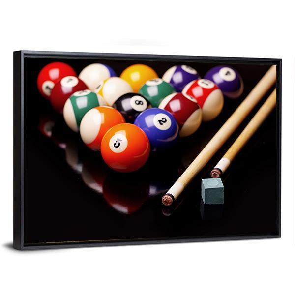 Snooker Equipment Canvas Wall Art-3 Horizontal-Gallery Wrap-25" x 16"-Tiaracle