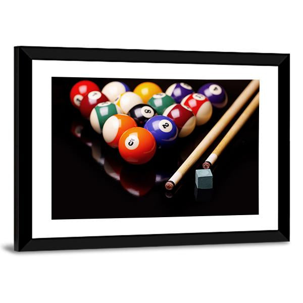 Snooker Equipment Canvas Wall Art-3 Horizontal-Gallery Wrap-25" x 16"-Tiaracle