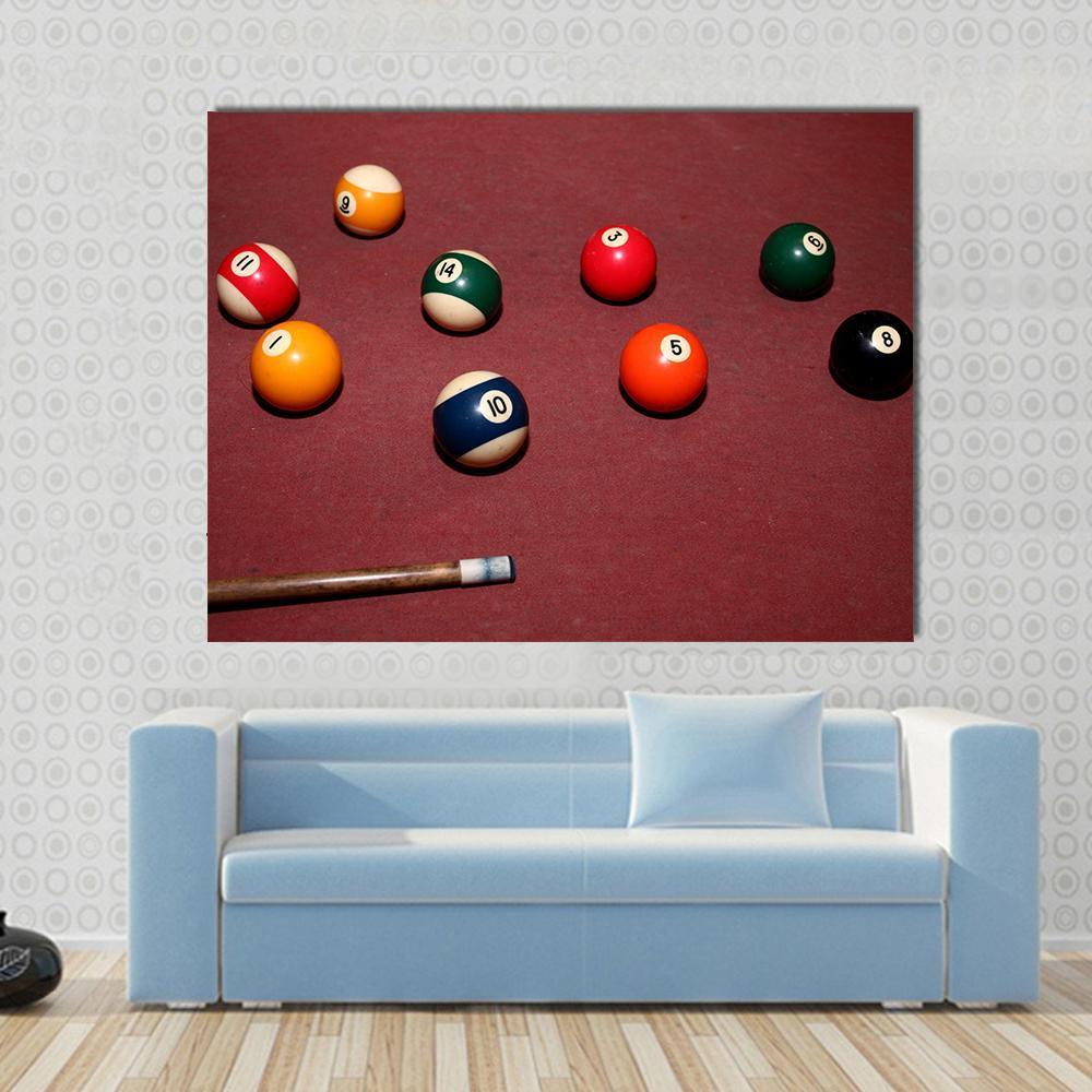 Snooker Pool Canvas Wall Art-1 Piece-Gallery Wrap-48" x 32"-Tiaracle