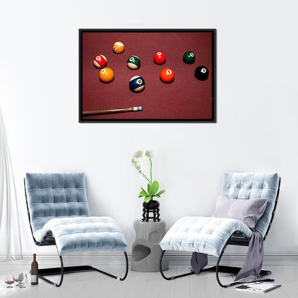 Snooker Pool Canvas Wall Art-1 Piece-Floating Frame-24" x 16"-Tiaracle