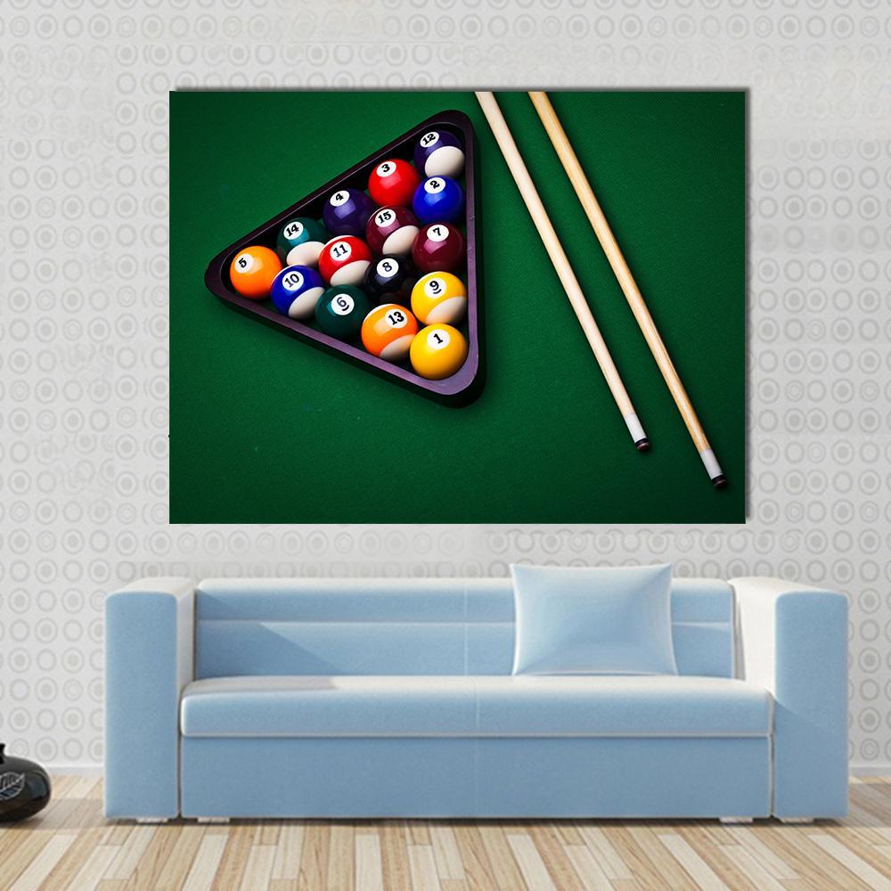 Snooker Table Canvas Wall Art-1 Piece-Gallery Wrap-48" x 32"-Tiaracle