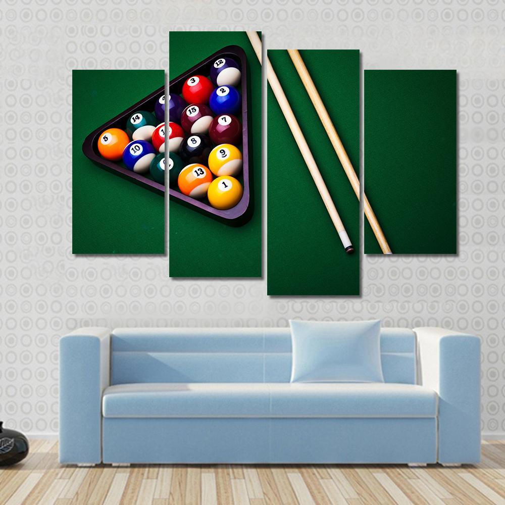 Snooker Table Canvas Wall Art-4 Pop-Gallery Wrap-50" x 32"-Tiaracle