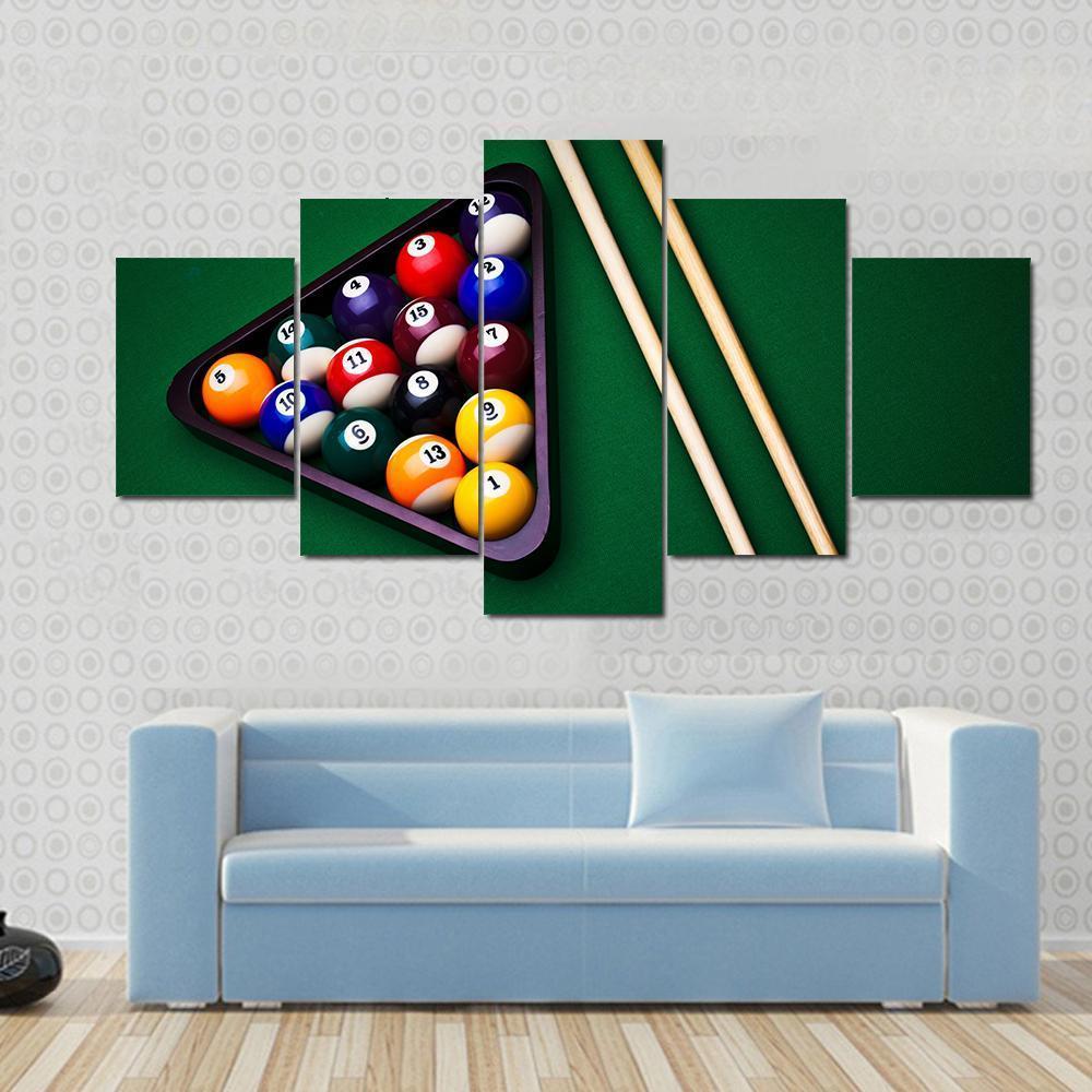 Snooker Table Canvas Wall Art-5 Star-Gallery Wrap-62" x 32"-Tiaracle