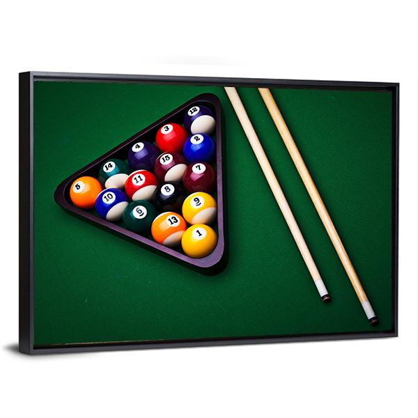 Snooker Table Canvas Wall Art-3 Horizontal-Gallery Wrap-25" x 16"-Tiaracle