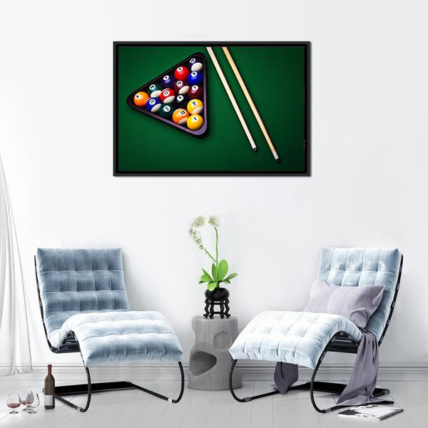 Snooker Table Canvas Wall Art-1 Piece-Floating Frame-24" x 16"-Tiaracle