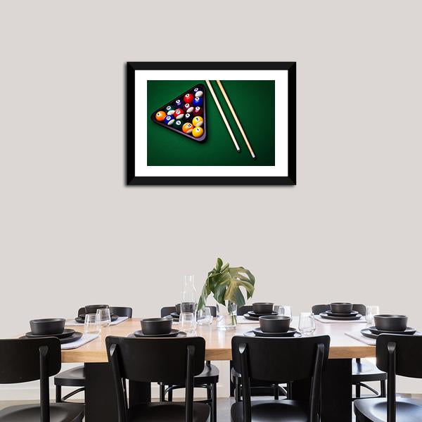 Snooker Table Canvas Wall Art-1 Piece-Framed Print-20" x 16"-Tiaracle