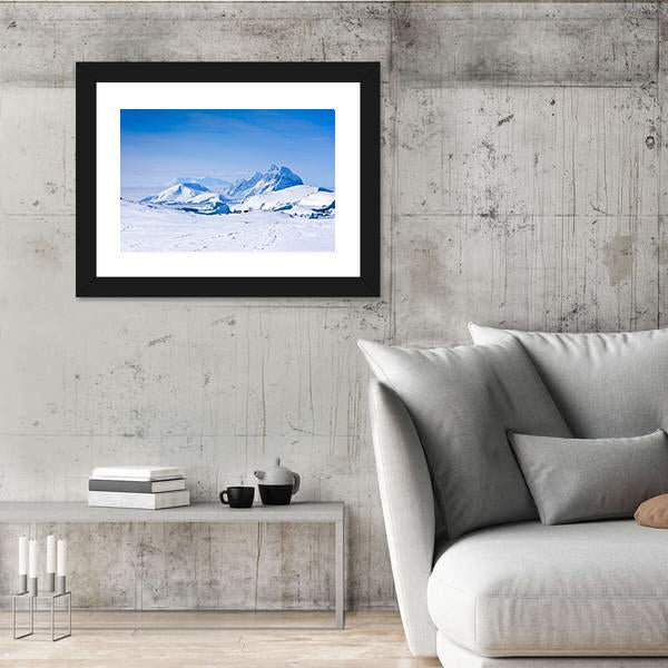 Snow Capped Mountains In Antarctica Canvas Wall Art-3 Horizontal-Gallery Wrap-25" x 16"-Tiaracle