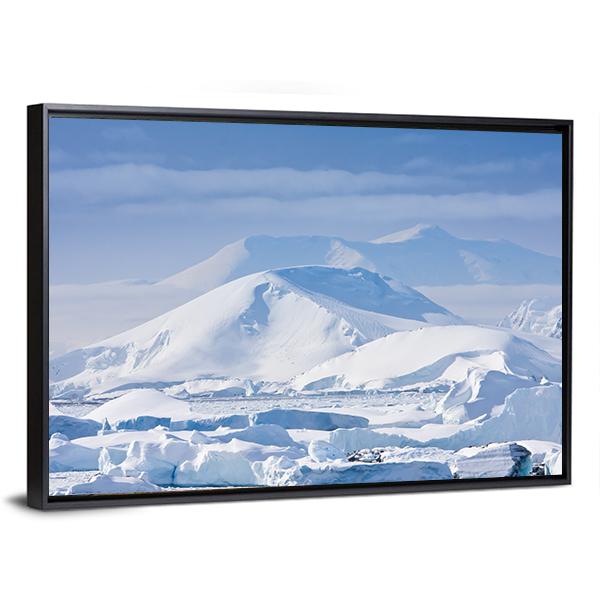 Snow Capped Mountains Canvas Wall Art-3 Horizontal-Gallery Wrap-25" x 16"-Tiaracle