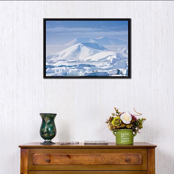 Snow Capped Mountains Canvas Wall Art-3 Horizontal-Gallery Wrap-25" x 16"-Tiaracle