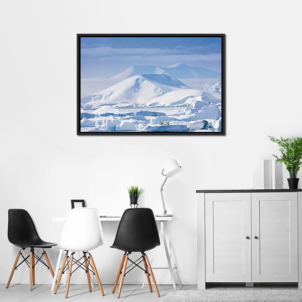 Snow Capped Mountains Canvas Wall Art-3 Horizontal-Gallery Wrap-25" x 16"-Tiaracle