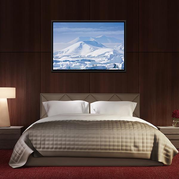 Snow Capped Mountains Canvas Wall Art-3 Horizontal-Gallery Wrap-25" x 16"-Tiaracle