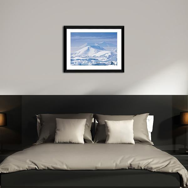 Snow Capped Mountains Canvas Wall Art-3 Horizontal-Gallery Wrap-25" x 16"-Tiaracle