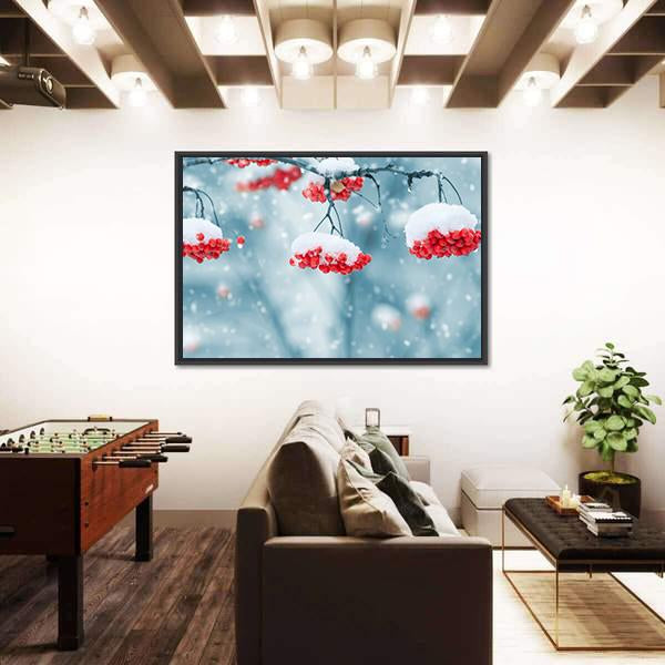 Snow Covered Mountain Ash Canvas Wall Art-3 Horizontal-Gallery Wrap-25" x 16"-Tiaracle