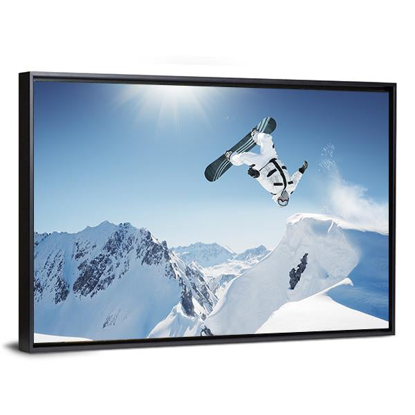 Snowboard Jump Canvas Wall Art-3 Horizontal-Gallery Wrap-25" x 16"-Tiaracle