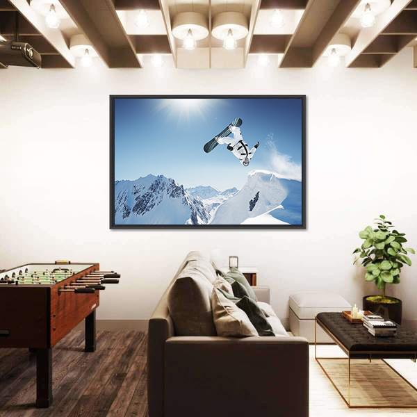 Snowboard Jump Canvas Wall Art-3 Horizontal-Gallery Wrap-25" x 16"-Tiaracle