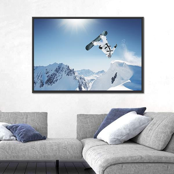 Snowboard Jump Canvas Wall Art-3 Horizontal-Gallery Wrap-25" x 16"-Tiaracle