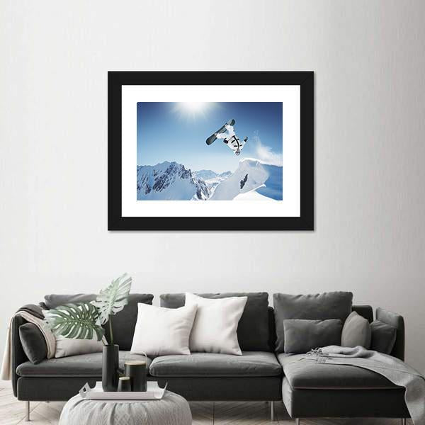 Snowboard Jump Canvas Wall Art-3 Horizontal-Gallery Wrap-25" x 16"-Tiaracle