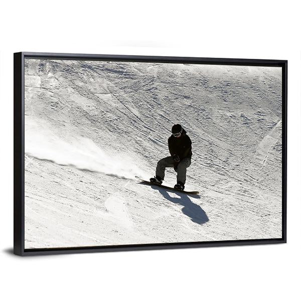 Snowboarder going Down Canvas Wall Art-3 Horizontal-Gallery Wrap-25" x 16"-Tiaracle