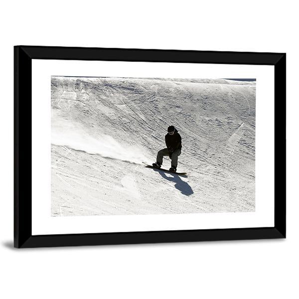 Snowboarder going Down Canvas Wall Art-3 Horizontal-Gallery Wrap-25" x 16"-Tiaracle