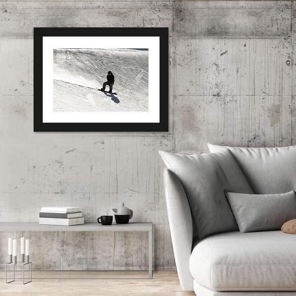 Snowboarder going Down Canvas Wall Art-3 Horizontal-Gallery Wrap-25" x 16"-Tiaracle