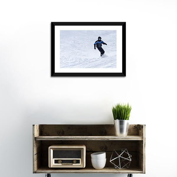 Snowboarder In Motion Canvas Wall Art-3 Horizontal-Gallery Wrap-25" x 16"-Tiaracle