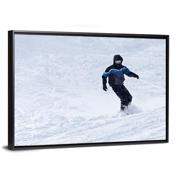 Snowboarder In Motion Canvas Wall Art-3 Horizontal-Gallery Wrap-25" x 16"-Tiaracle