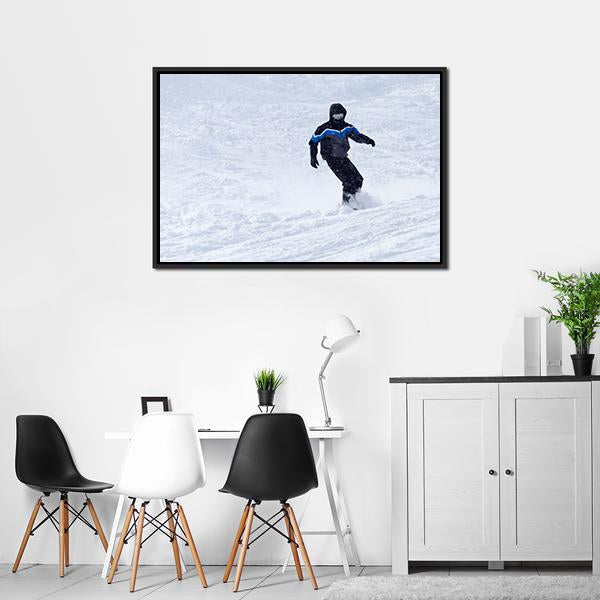 Snowboarder In Motion Canvas Wall Art-3 Horizontal-Gallery Wrap-25" x 16"-Tiaracle