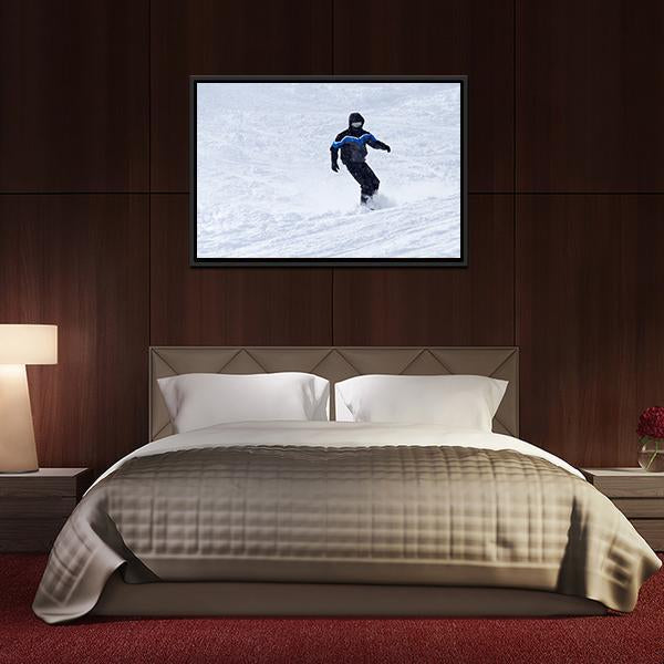 Snowboarder In Motion Canvas Wall Art-3 Horizontal-Gallery Wrap-25" x 16"-Tiaracle