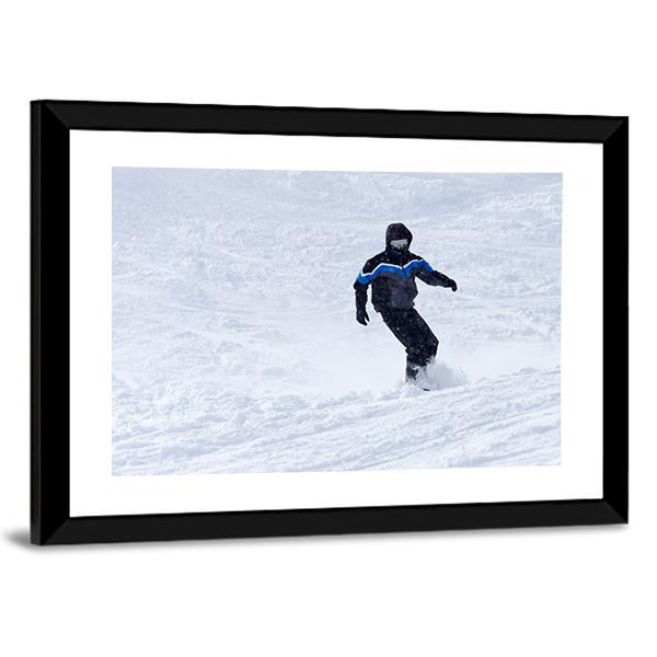 Snowboarder In Motion Canvas Wall Art-3 Horizontal-Gallery Wrap-25" x 16"-Tiaracle